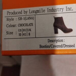 Chocolate heeled ankle boots size 10
